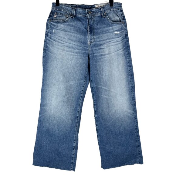 AG Adriano Goldschmied Womens Saige Wide Leg Crop Jeans in High-Rise Fit Size 28 - Picture 1 of 16